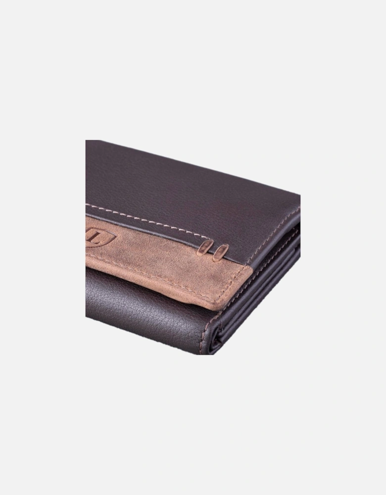 Stitch Leather Tri-Fold Wallet