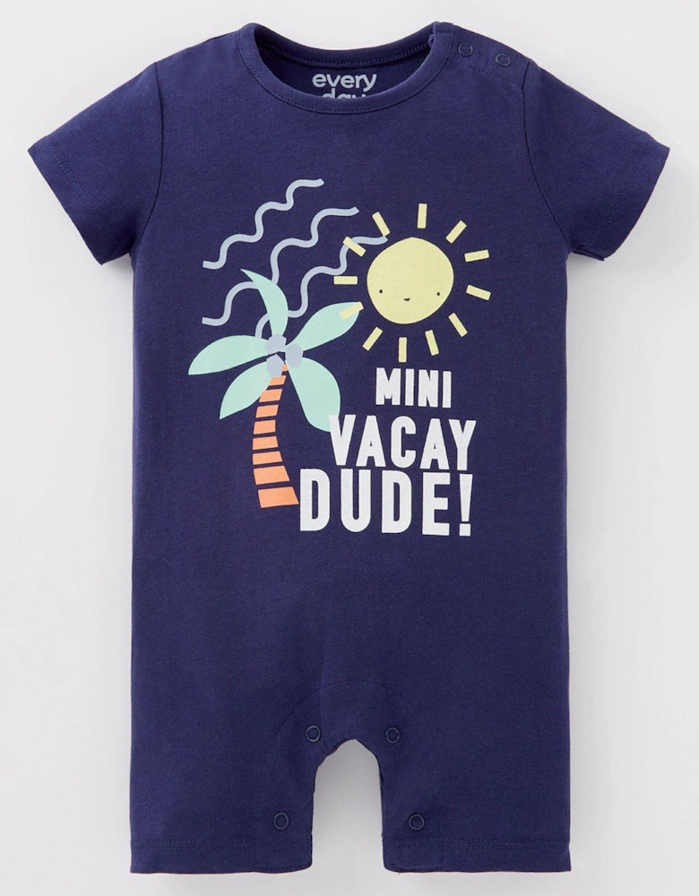 Baby Boys Mini Vacay Dude Romper - Navy