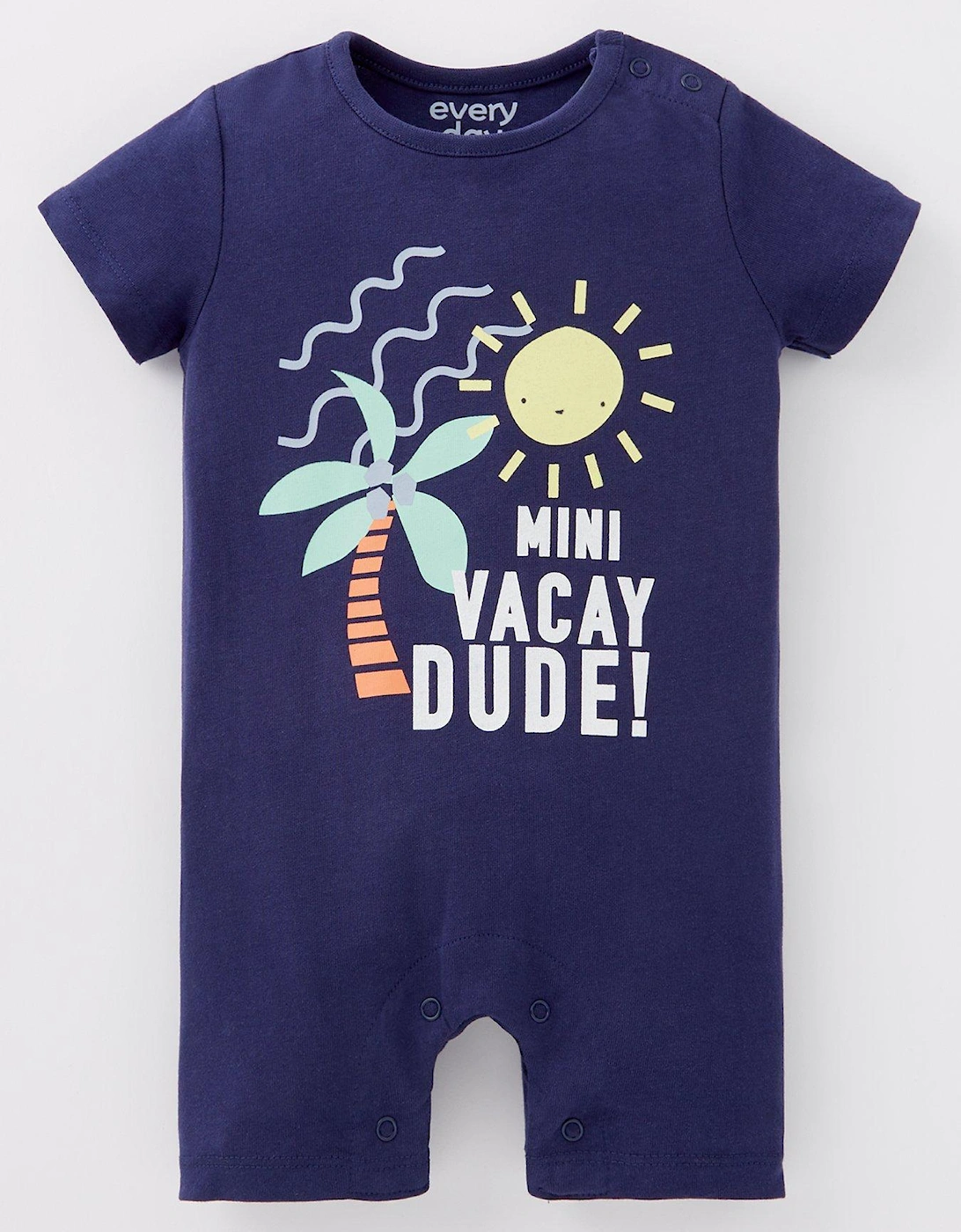 Baby Boys Mini Vacay Dude Romper - Navy, 5 of 4
