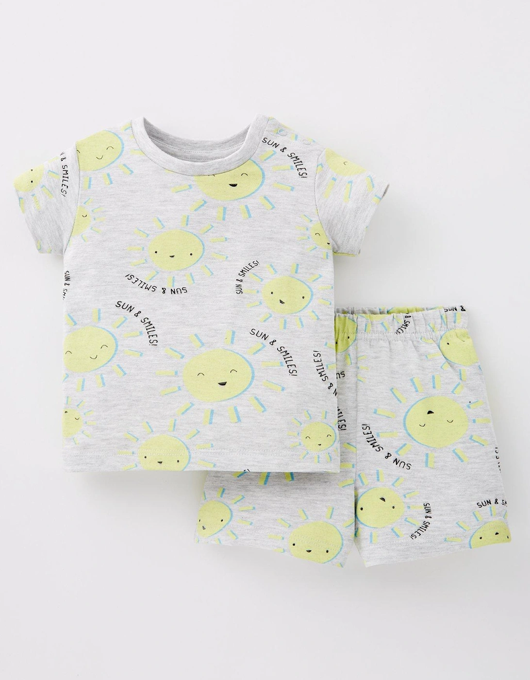 Baby Boys Short Sleeve Sun And Smiles T-shirt And Short Set, 5 of 4