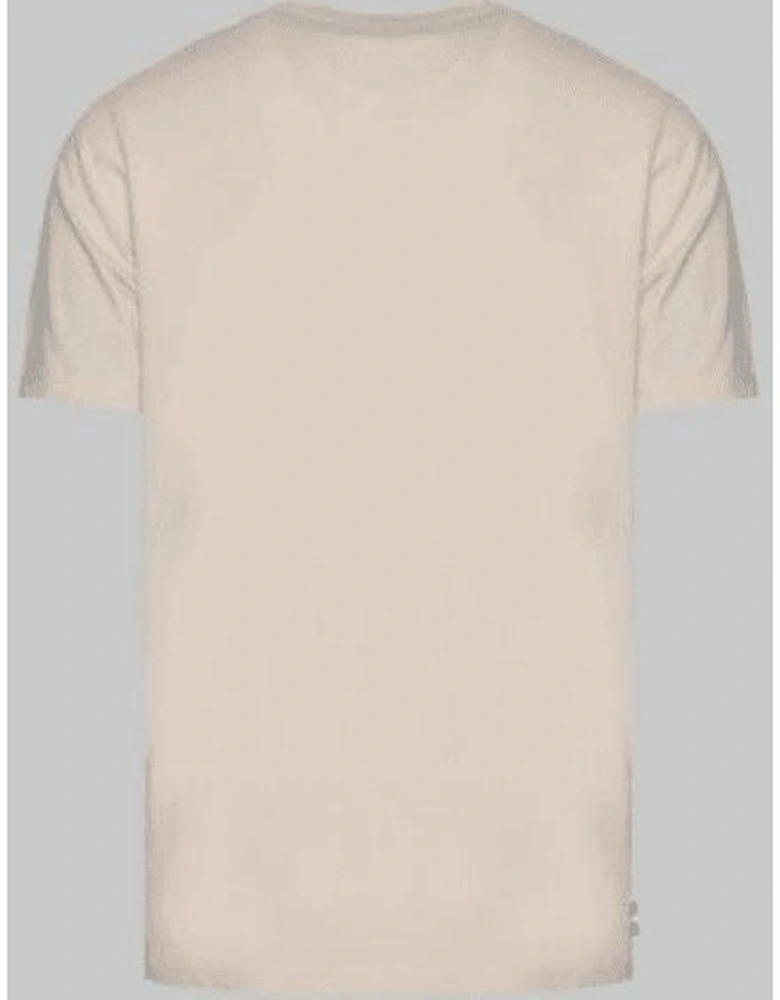 Cotton Print Logo Beige T-Shirt