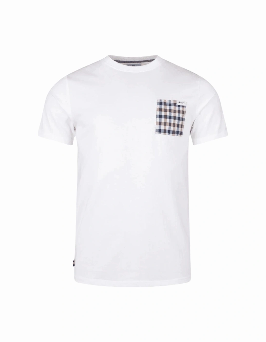 Cotton Check Pocket White T-Shirt, 3 of 2