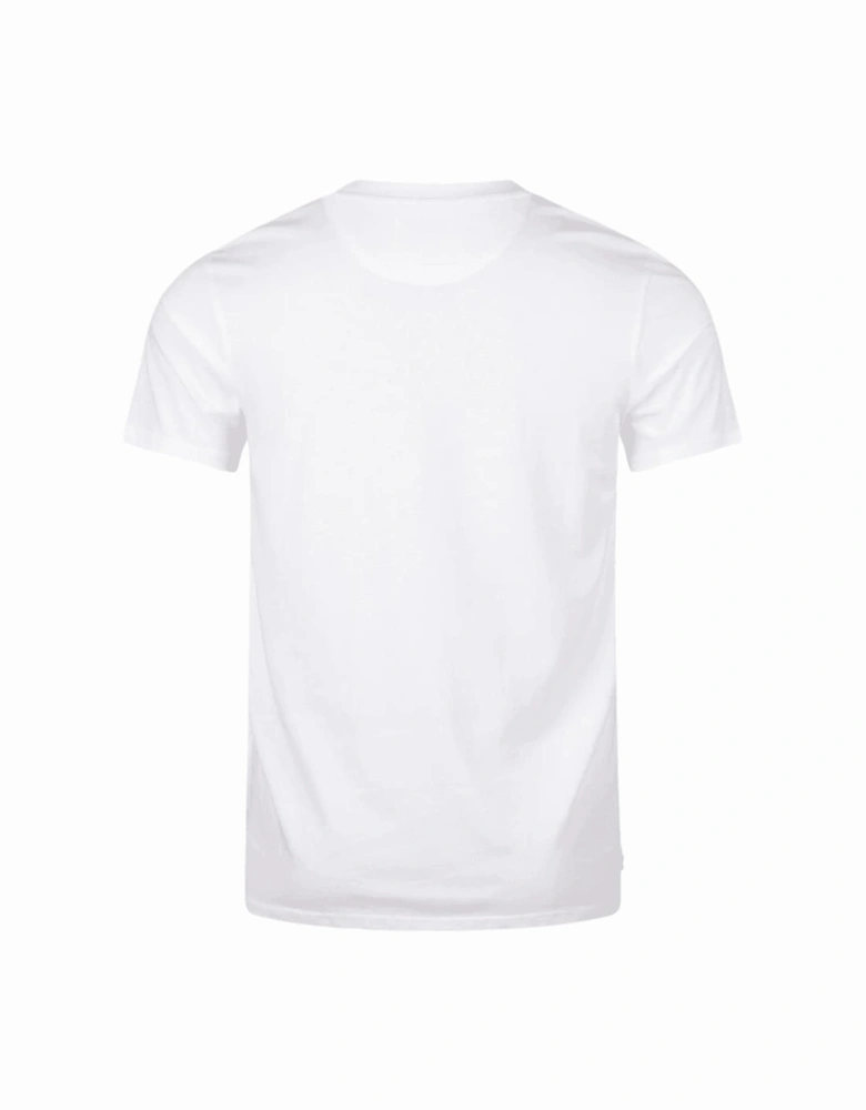 Cotton Check Pocket White T-Shirt