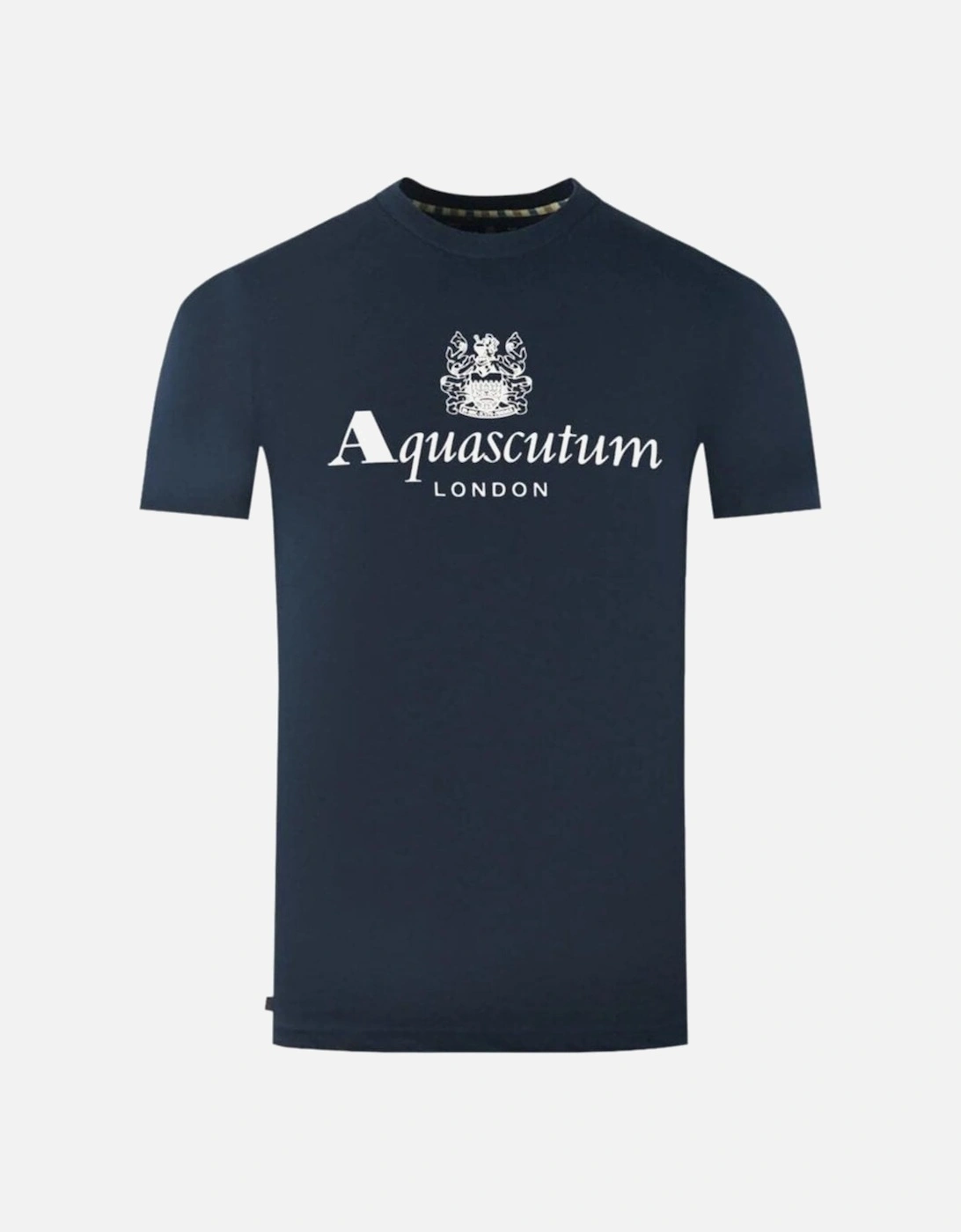 Cotton Print Logo Navy T-Shirt, 3 of 2