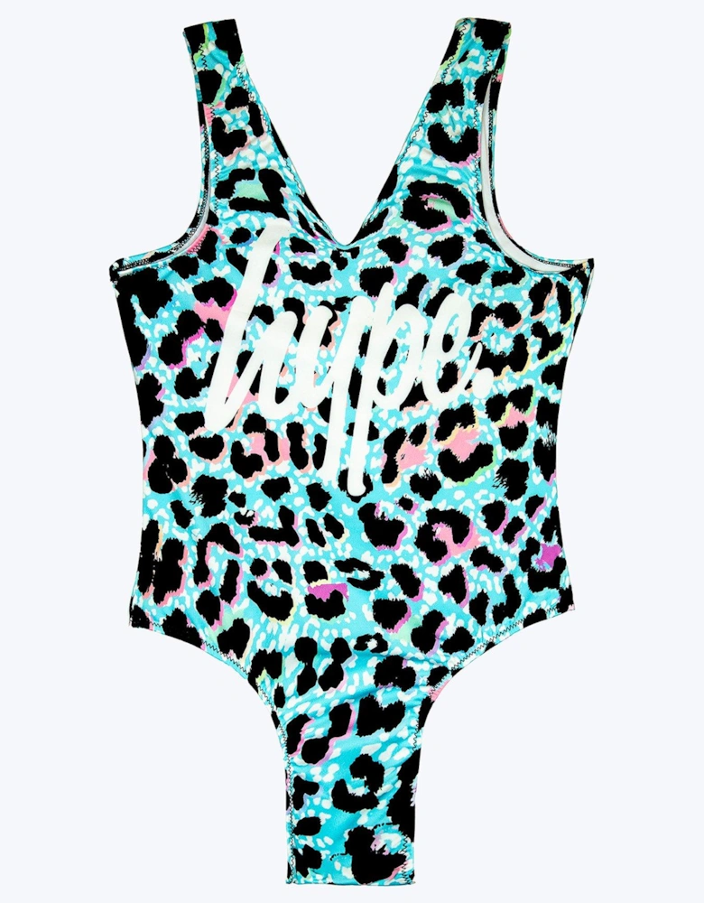 Girls Multi Ice Leopard Swimsuit