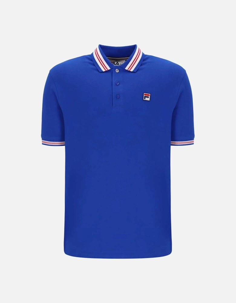 Vintage Faraz Tipped Rib Polo - Surf The Web Blue