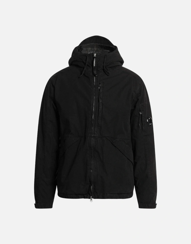 C.P. Company 50 Fili Rubber Hooded Black Jacket