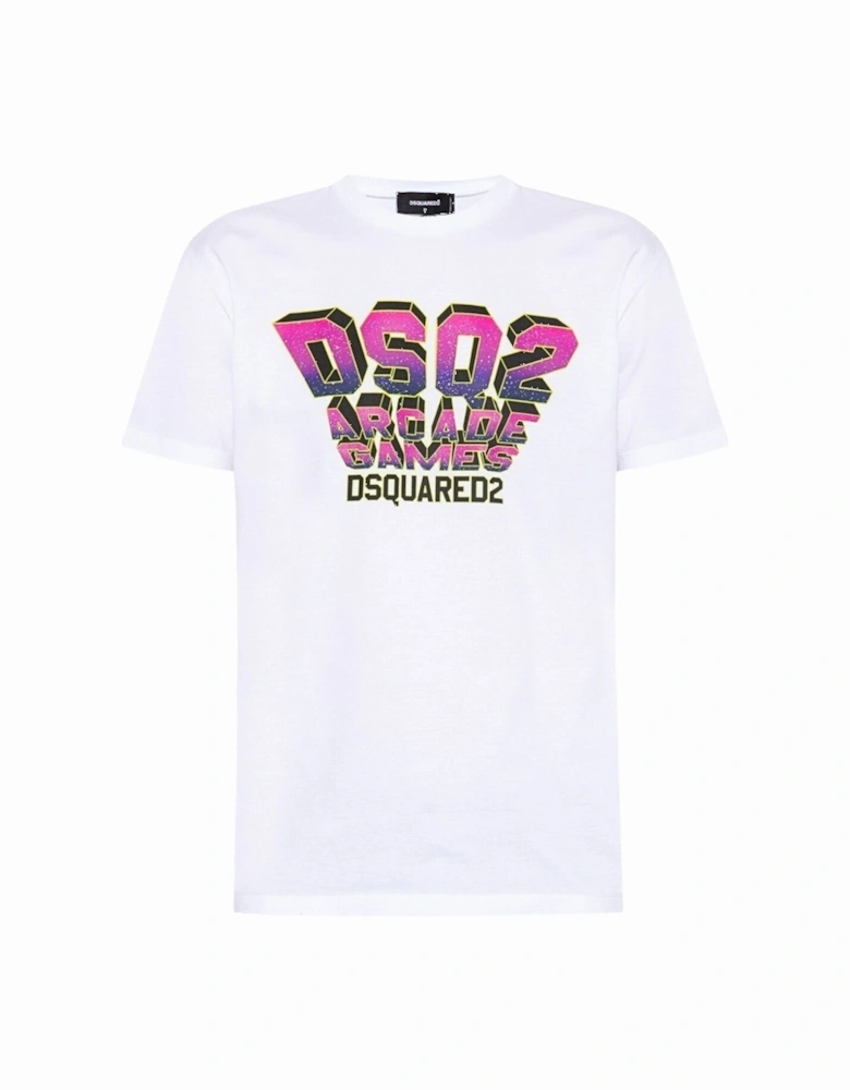 Space Invaders Logo Cool Fit White T-Shirt