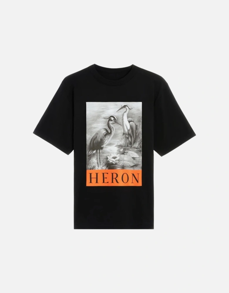 Boxed Heron Logo Black T-Shirt
