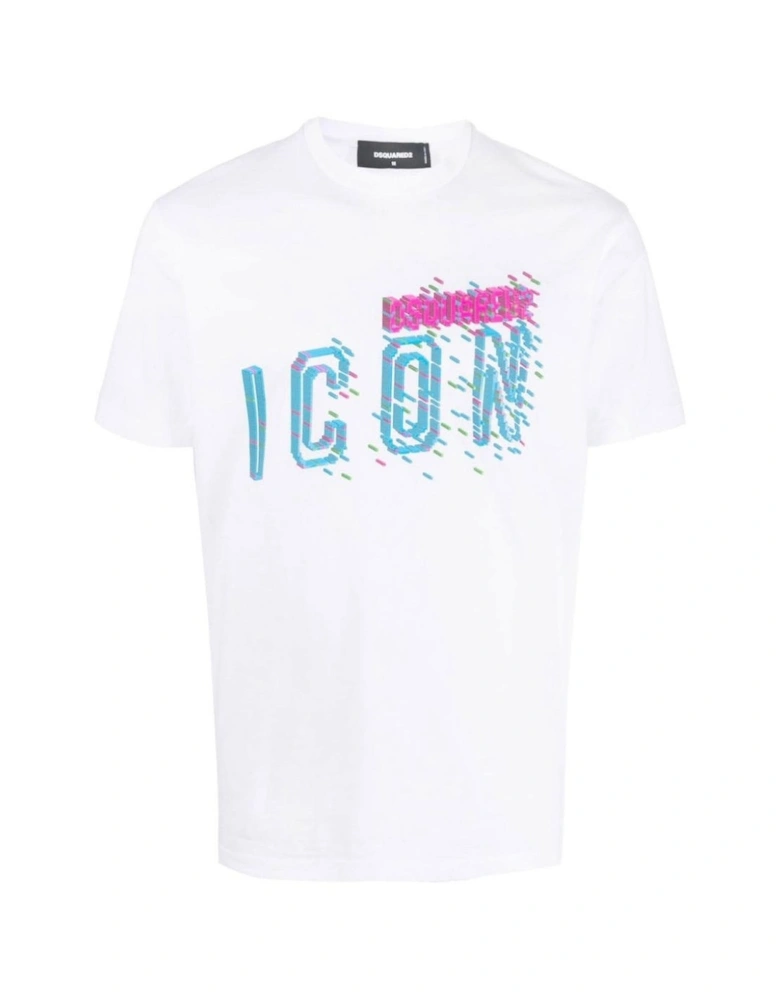 Icons Pixel Logo Cool Fit White T-Shirt