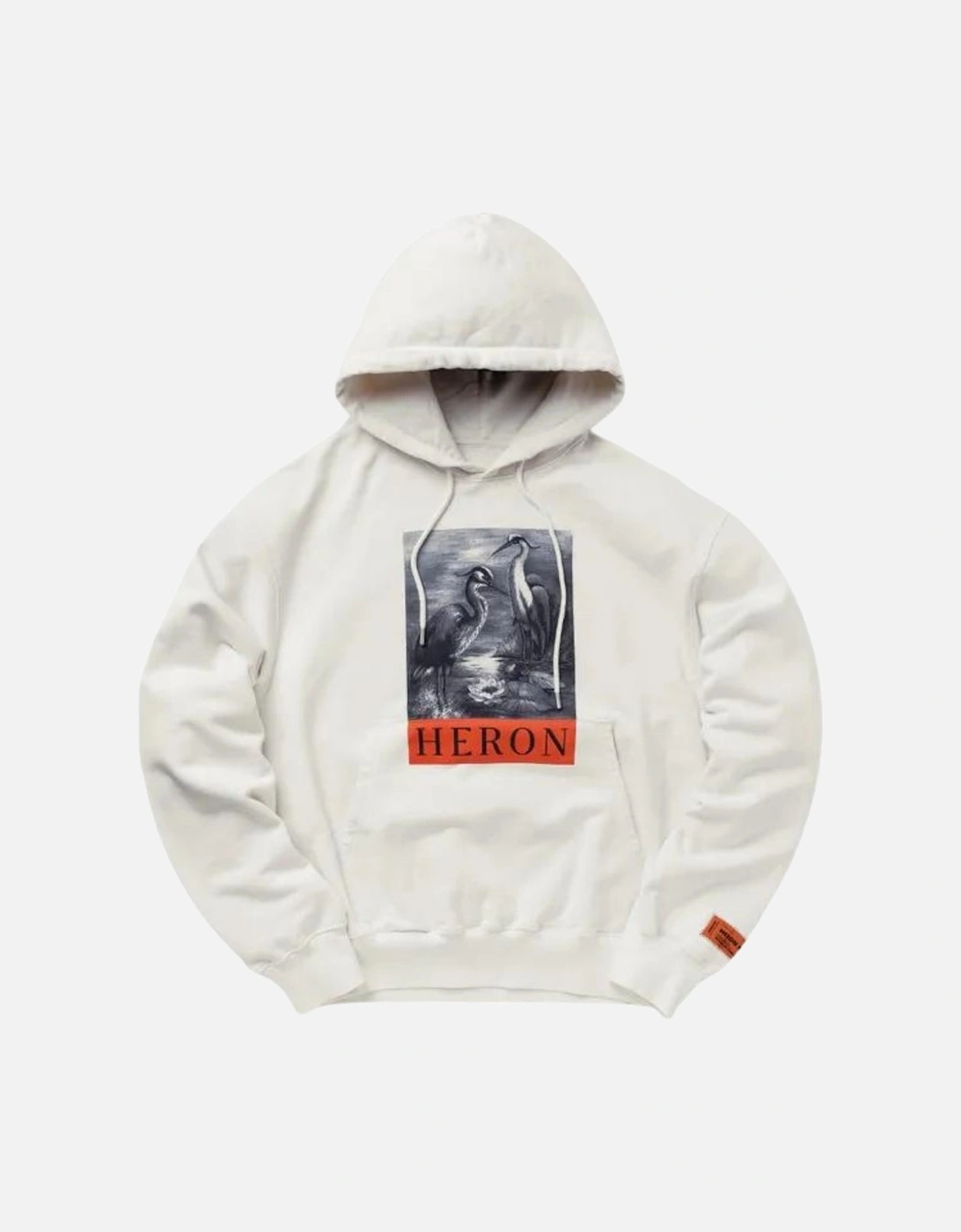 Boxed Heron Logo White Hoodie, 2 of 1