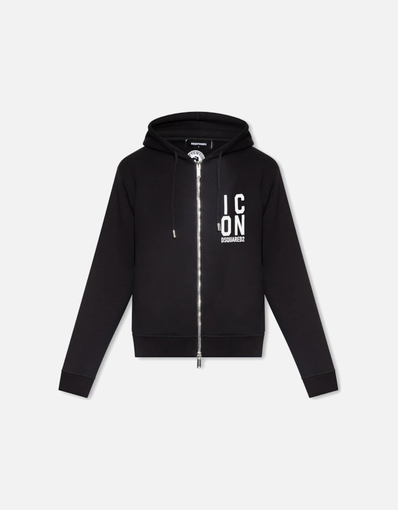 Bold Icon Logo Black Zip-Up Hoodie