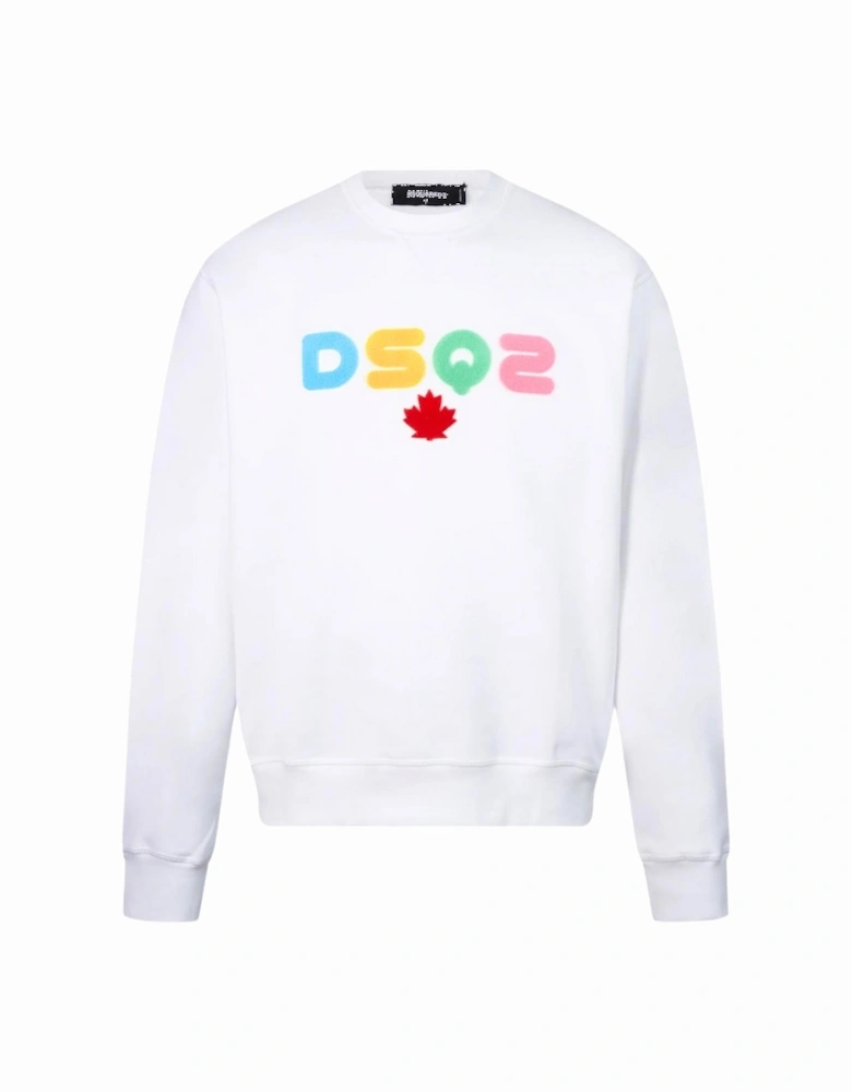 Multi Coloured Dsq2 Logo White Sweatshirt