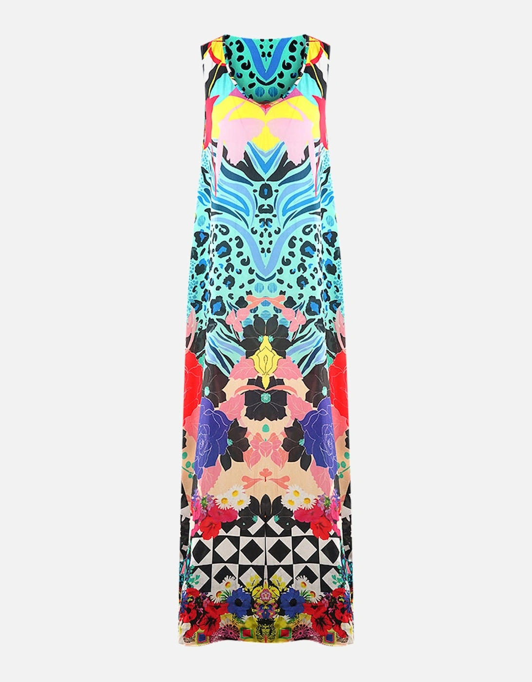 Monrovian 12001 Multicoloured Silk Flowing Maxi Dress, 3 of 2