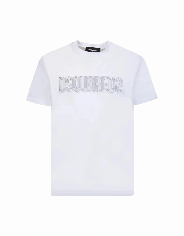 Brand Logo Cool Fit White T-Shirt