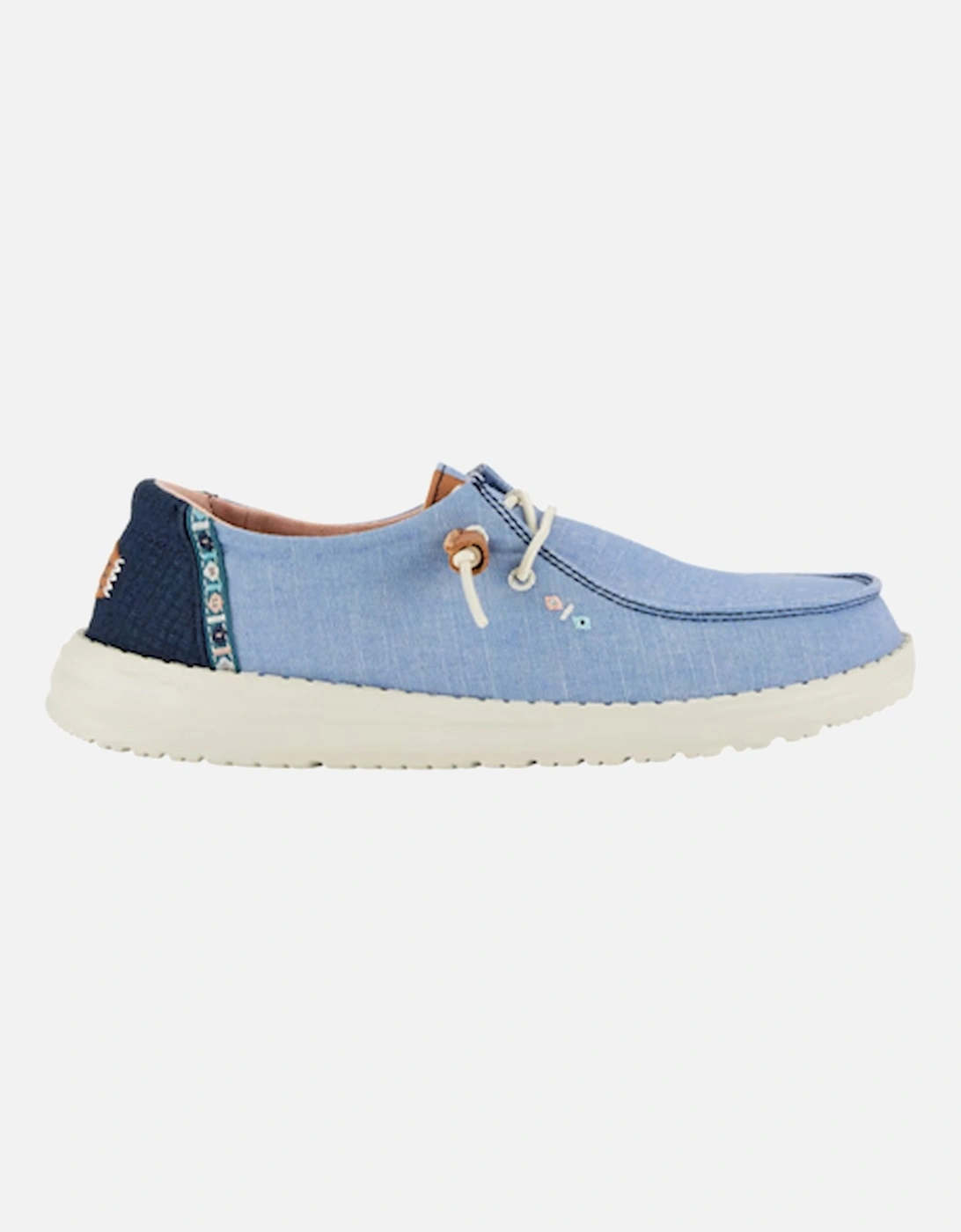 Women's Wendy Chambray Boho Slip On Shoe Blue, 5 of 4