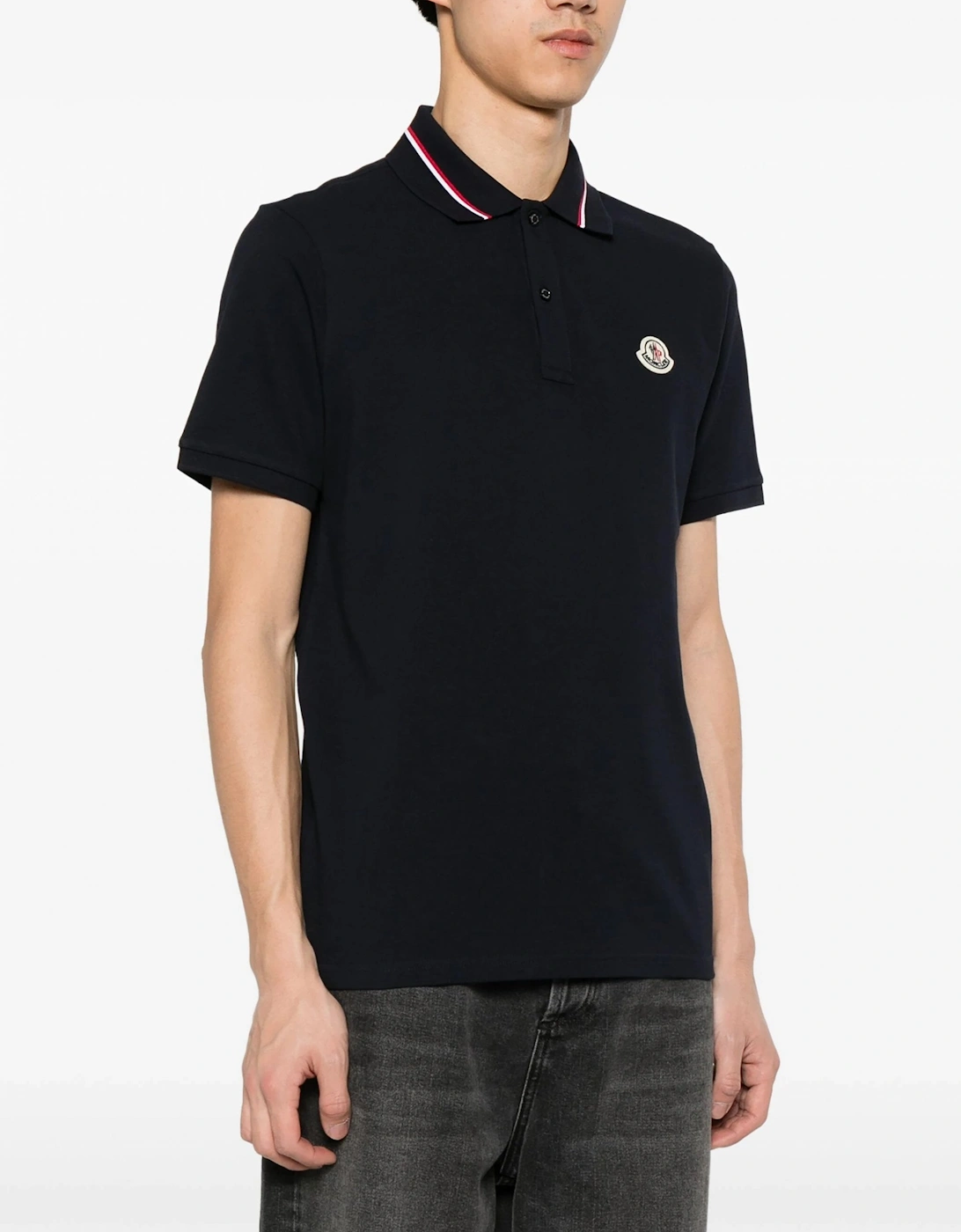 Branded Collar Polo Shirt Navy