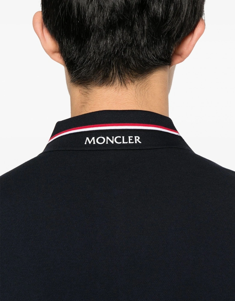 Branded Collar Polo Shirt Navy