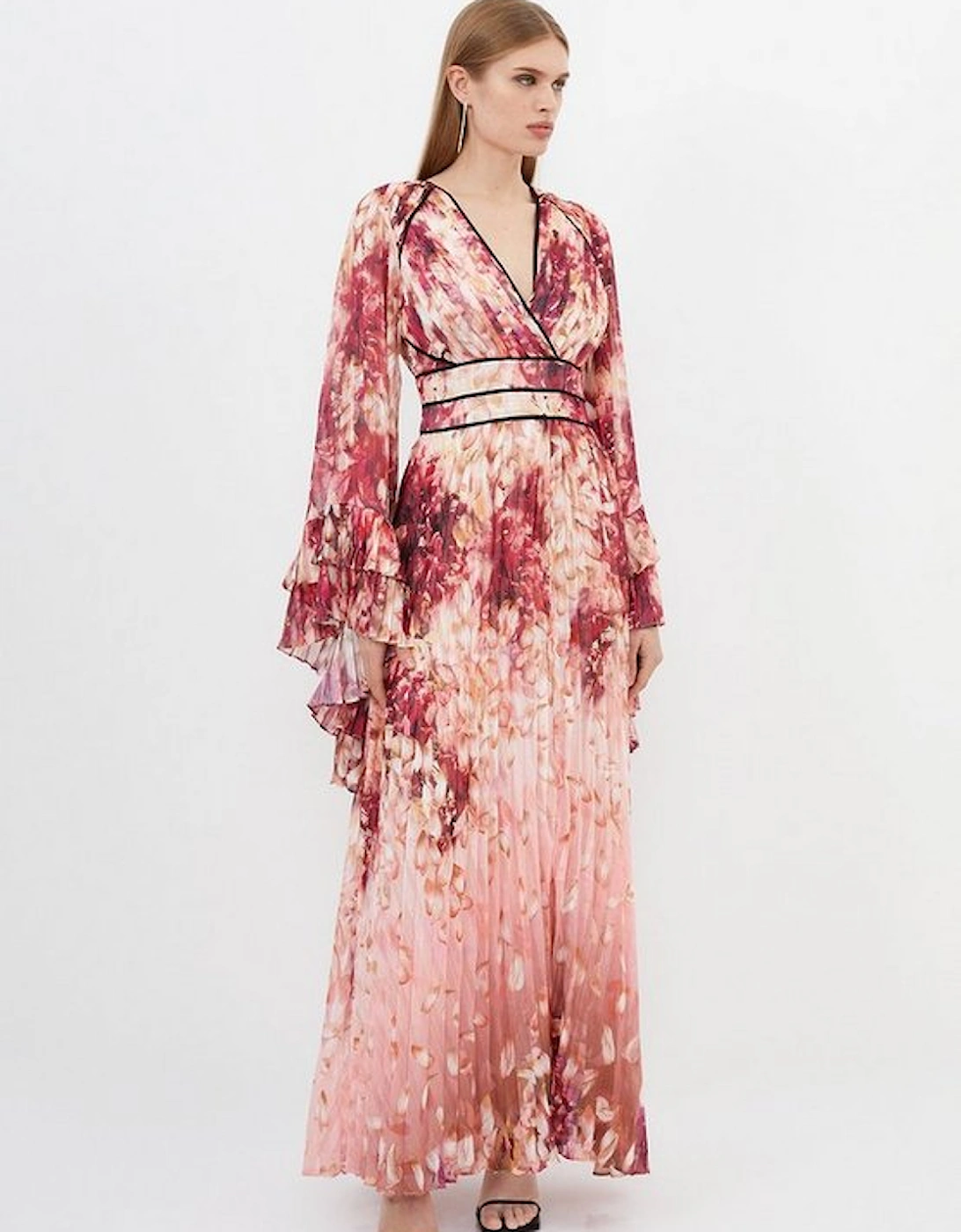 Floral Drama Kimono Woven Maxi Dress