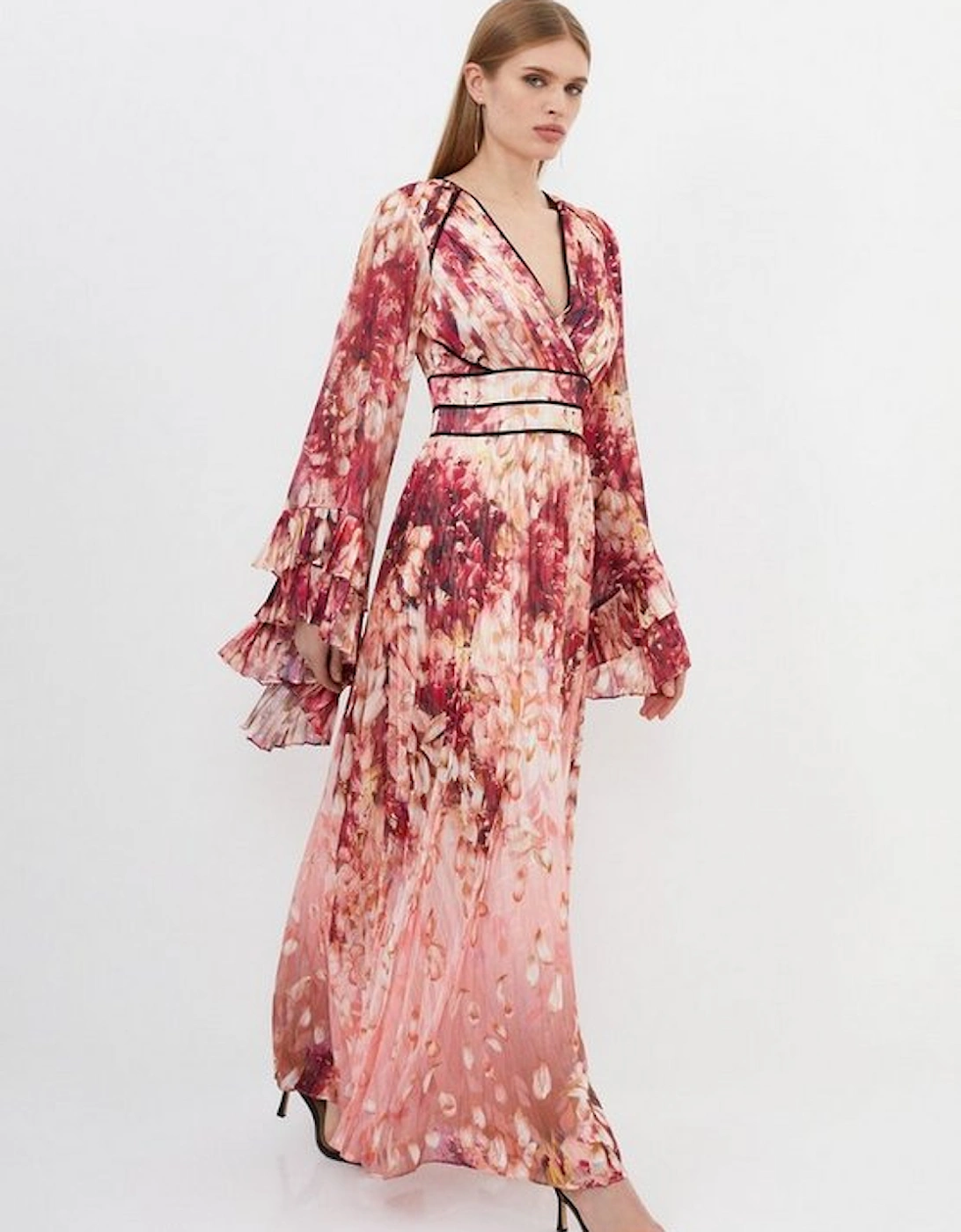Floral Drama Kimono Woven Maxi Dress, 5 of 4