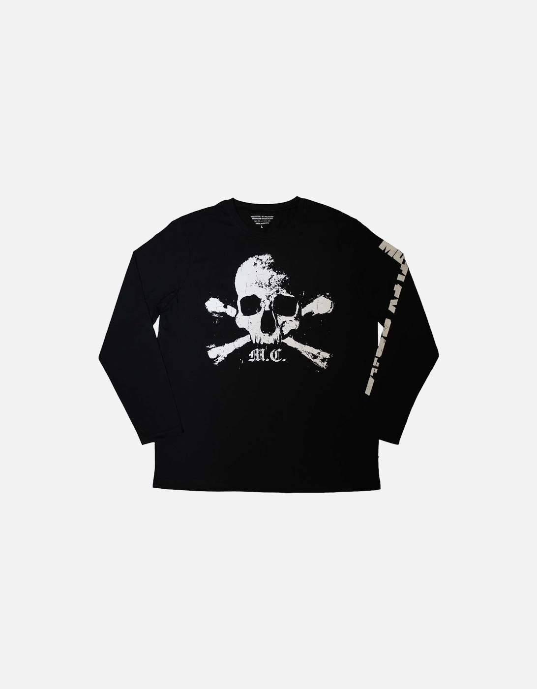 Unisex Adult Orbit Skull Sleeve Print Long-Sleeved T-Shirt, 2 of 1