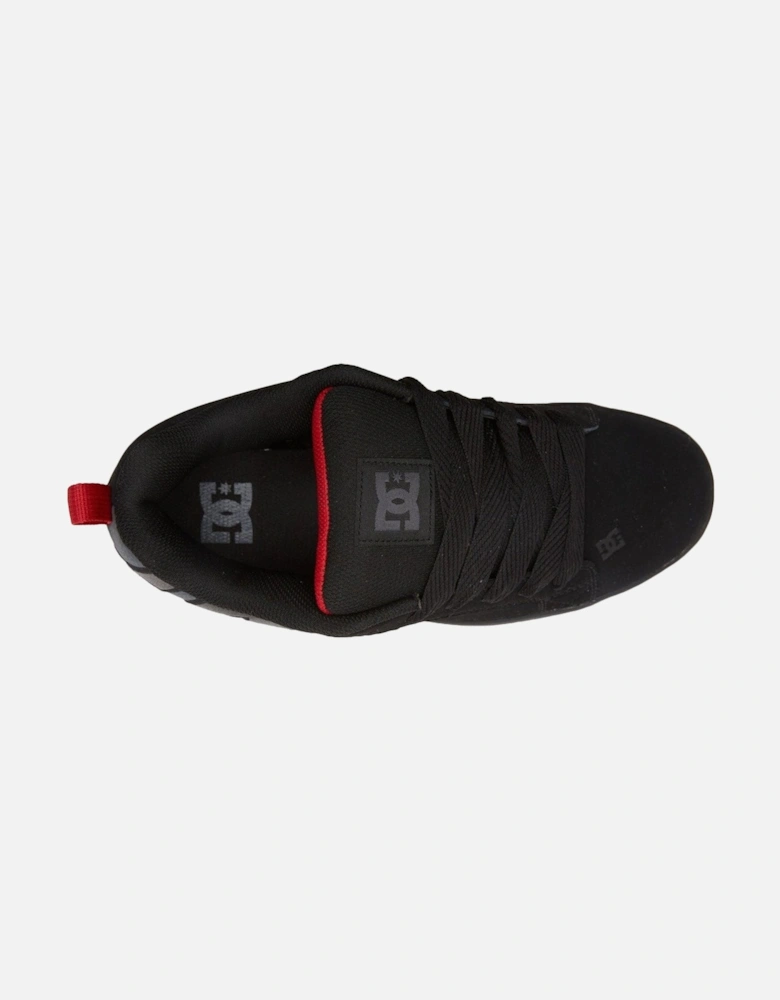 Mens Court Graffik Suede Trainers - Black/Grey/Red