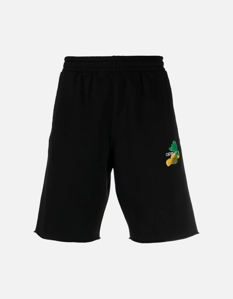 Brush Arrows logo Printed Shorts in Black