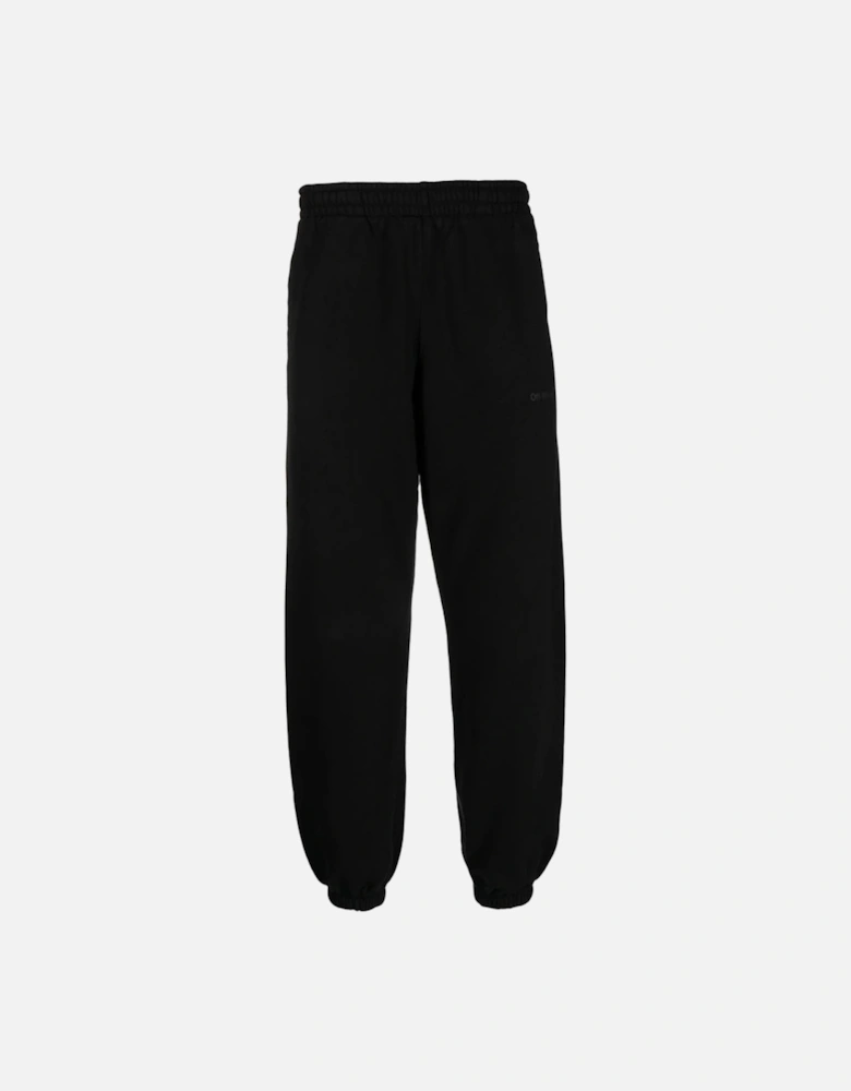 Diagonal Tab Printed Joggers in Black