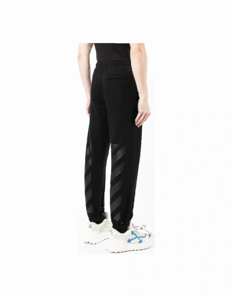 Diagonal Tab Printed Joggers in Black