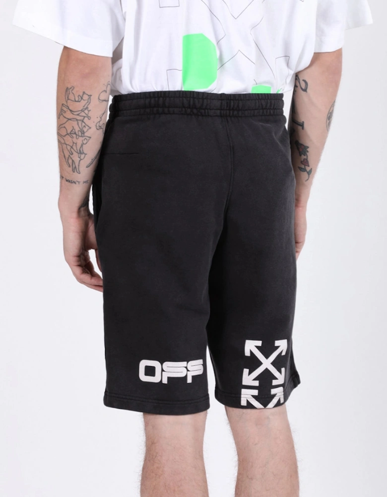 Hand Logo Printed Shorts in Black