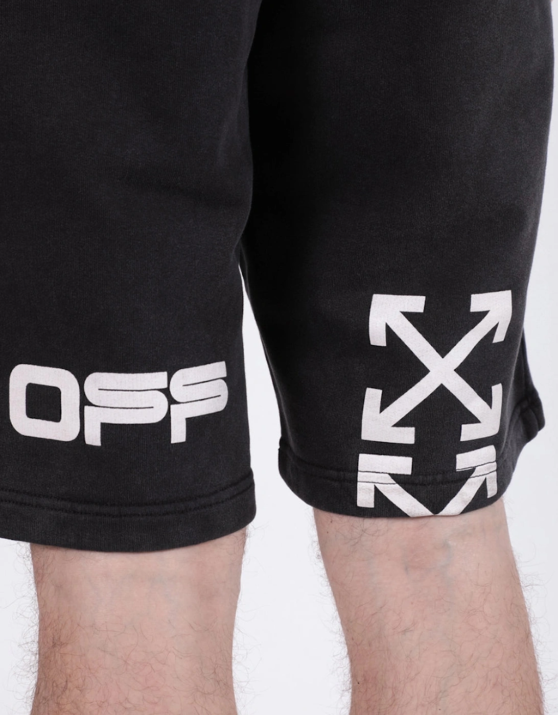 Hand Logo Printed Shorts in Black