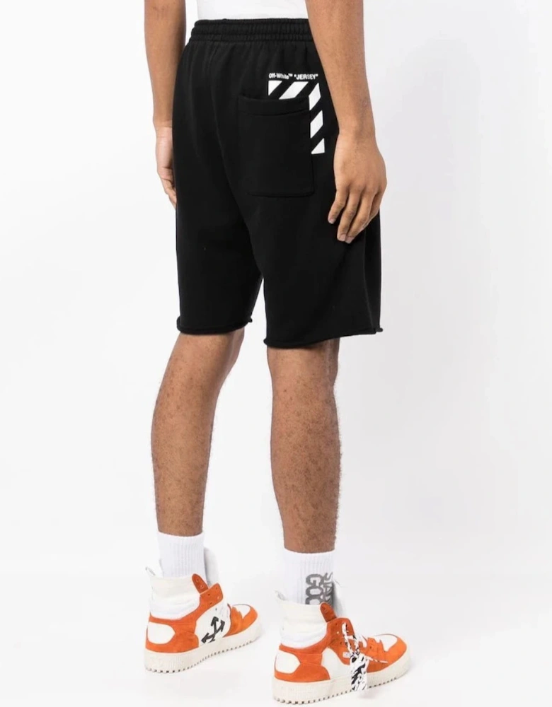 Diag Pocket Logo Printed Shorts in Black