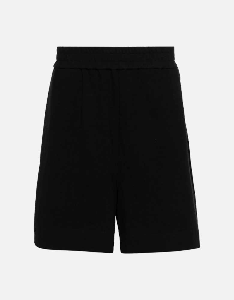 Diag Pocket Logo Printed Shorts in Black