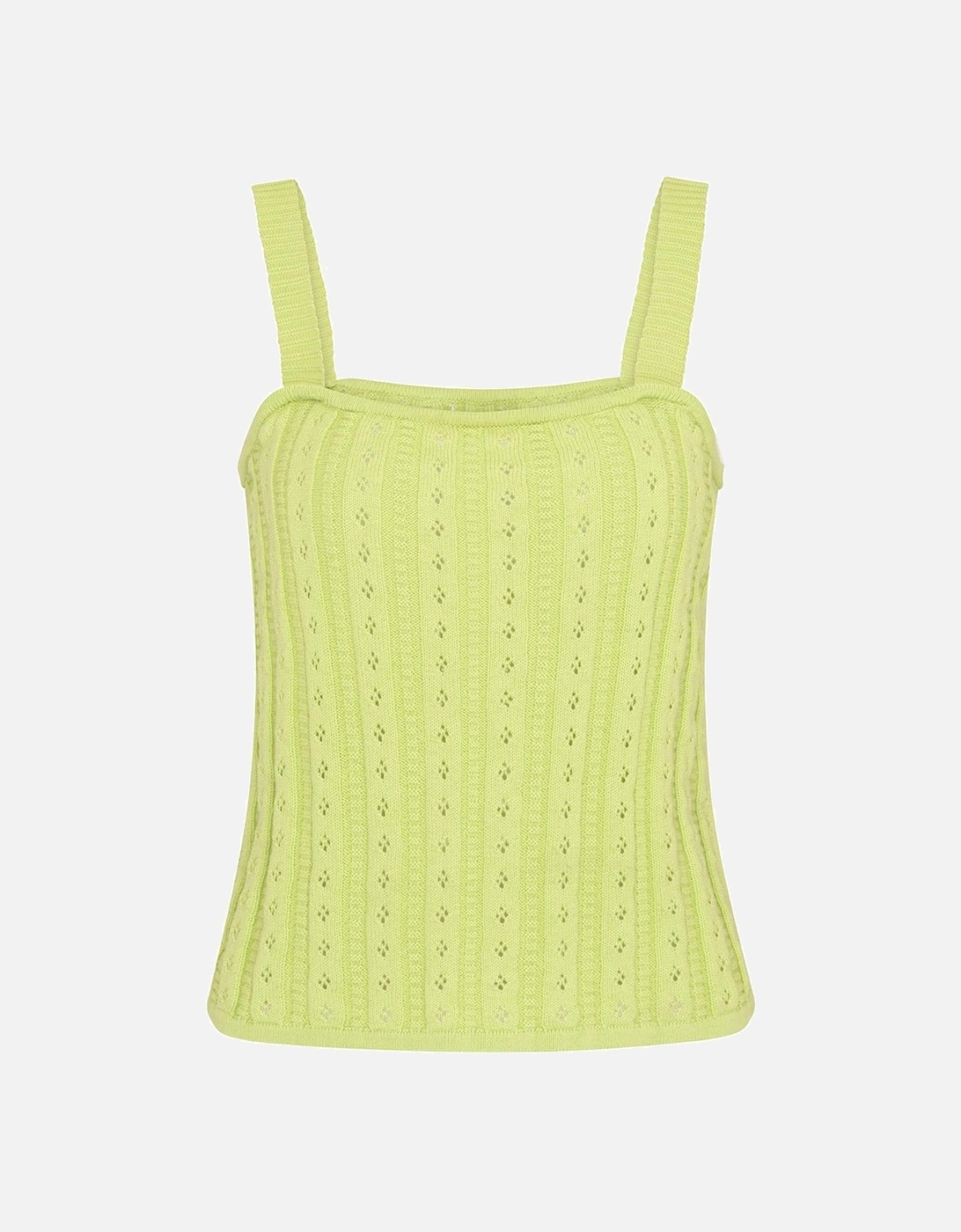 Knitted Pointelle Cami Top Green