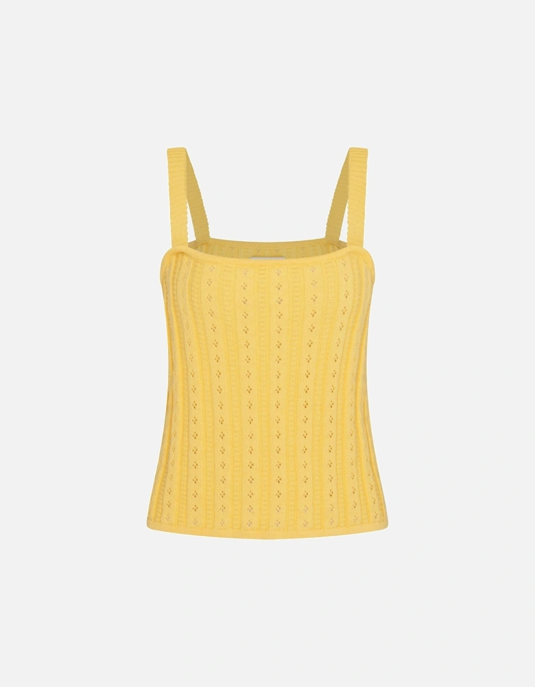 Knitted Pointelle Cami Top Buttermilk