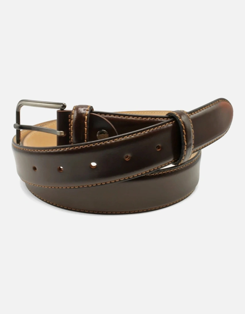 Pele High Shine Formal Belt 002 Brown