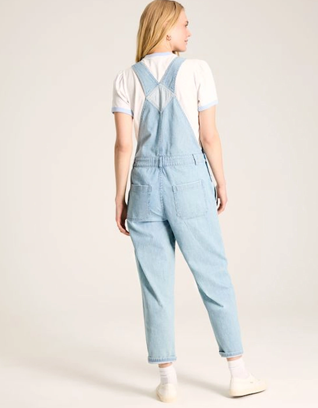 Railroad Pinstripe Denim Dungarees Blue & White