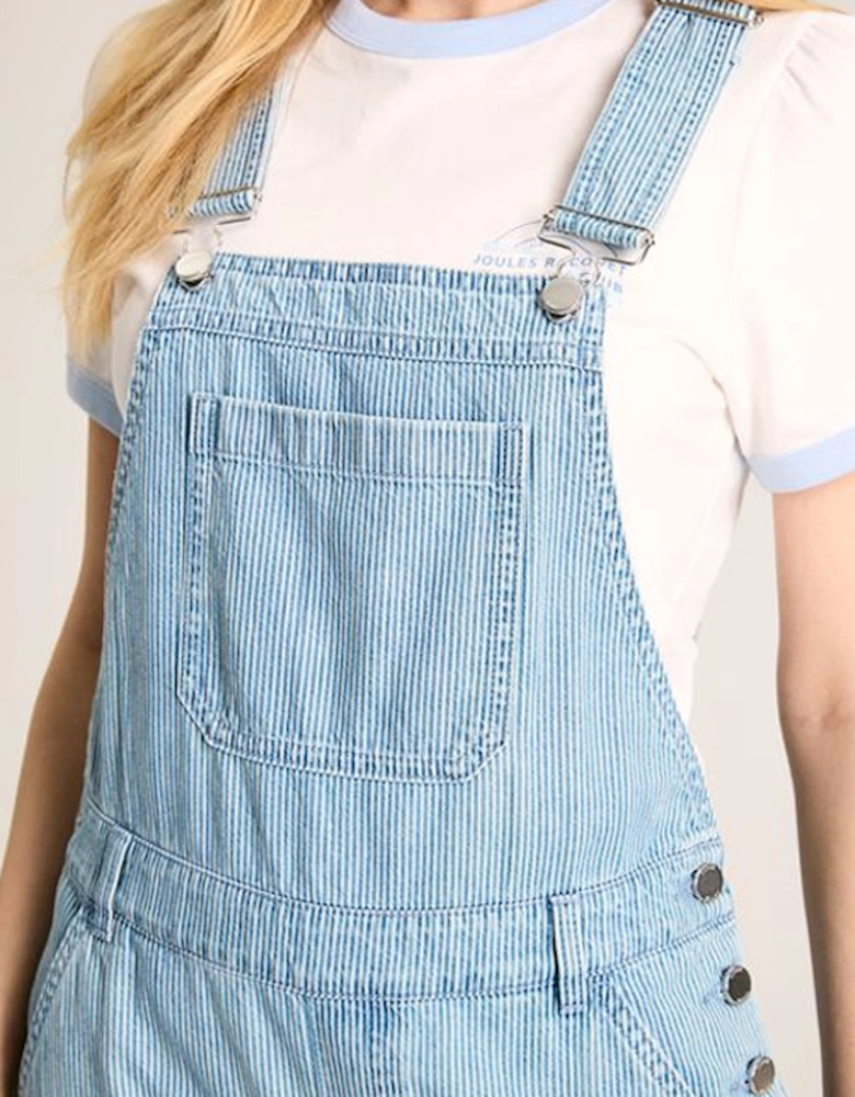 Railroad Pinstripe Denim Dungarees Blue & White