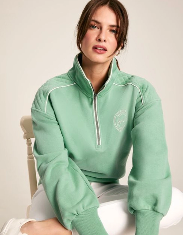 Women's Racquet Cotton Quarter Zip Sweatshirt Green