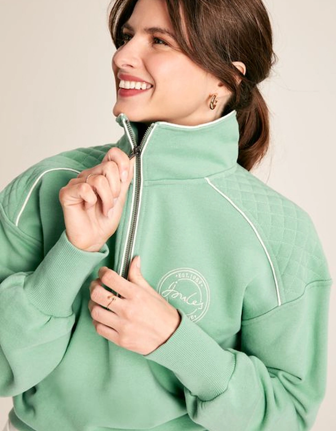 Women's Racquet Cotton Quarter Zip Sweatshirt Green