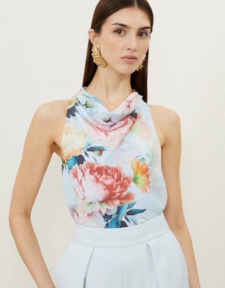 Rose Print Georgette Woven Top