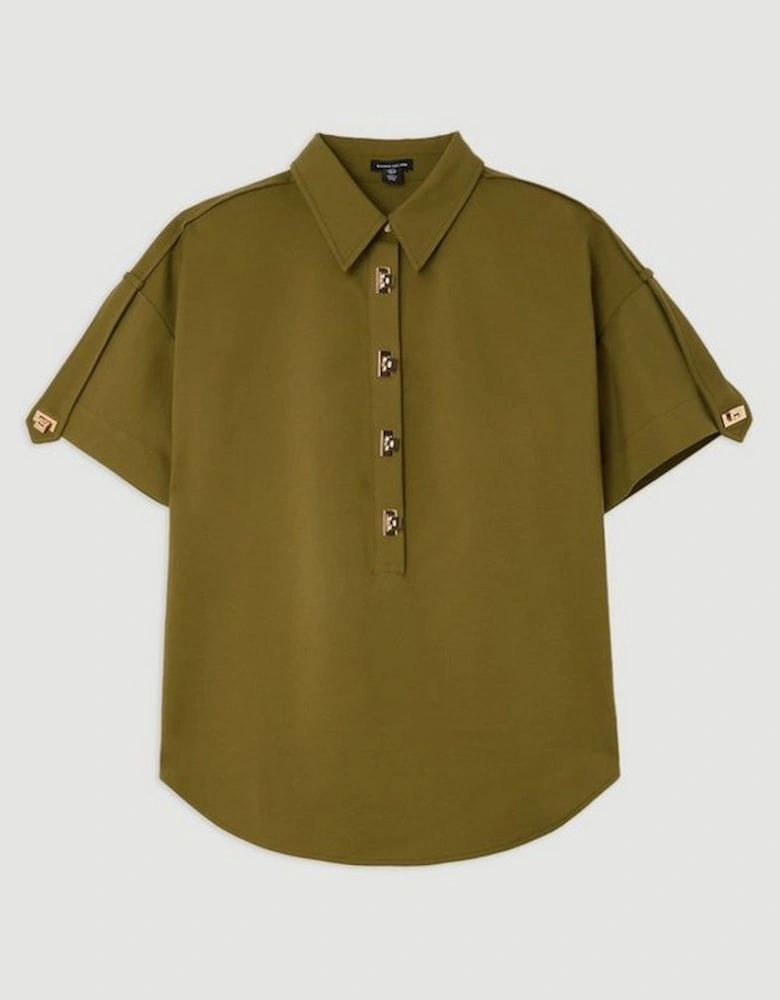 Techno Cotton Woven Short Sleeve Hardwear Detail Shirt