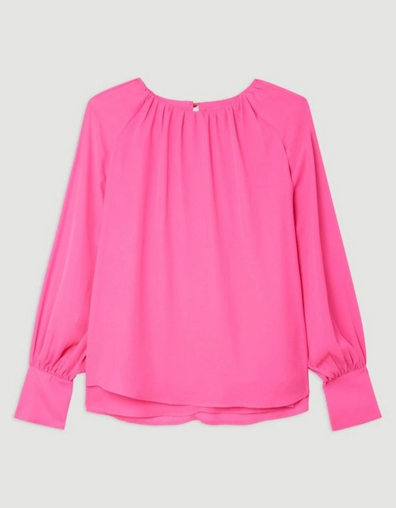 Plus Size Georgette Woven Wide Sleeve Blouse