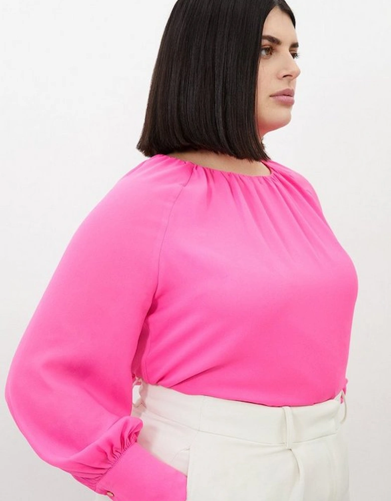 Plus Size Georgette Woven Wide Sleeve Blouse