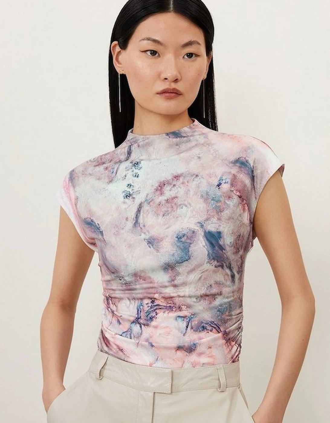 Marble Print Jersey Sleeveless Top, 5 of 4