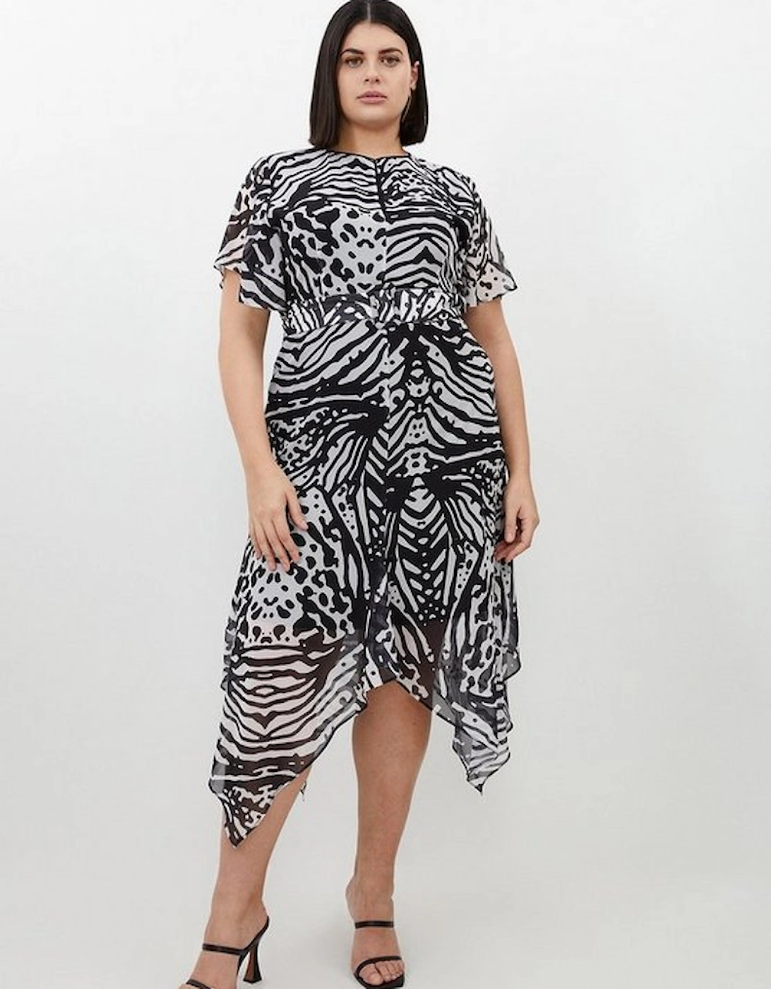Plus Size Animal Print Georgette Woven Midi Dress, 5 of 4