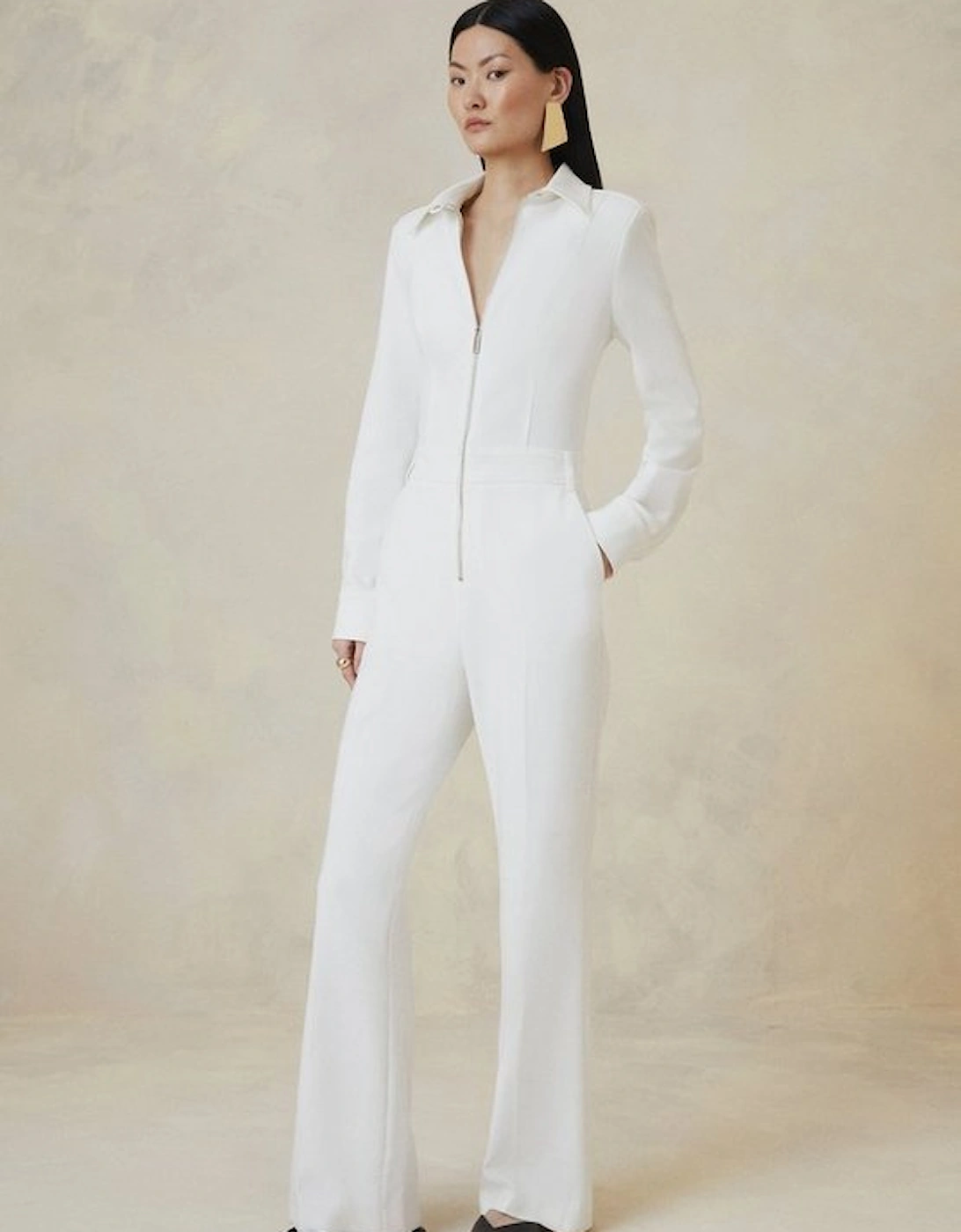The Founder Compact Stretch Collared Tailored Jumpsuit, 4 of 3