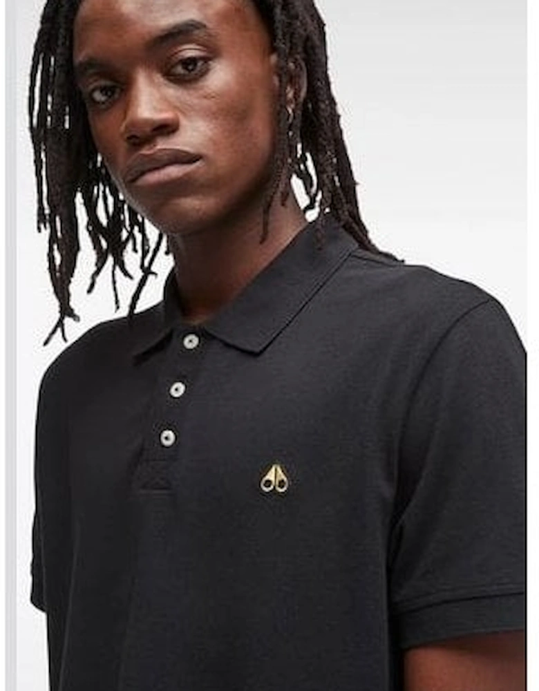 Cotton Gold Collection Black Polo Shirt