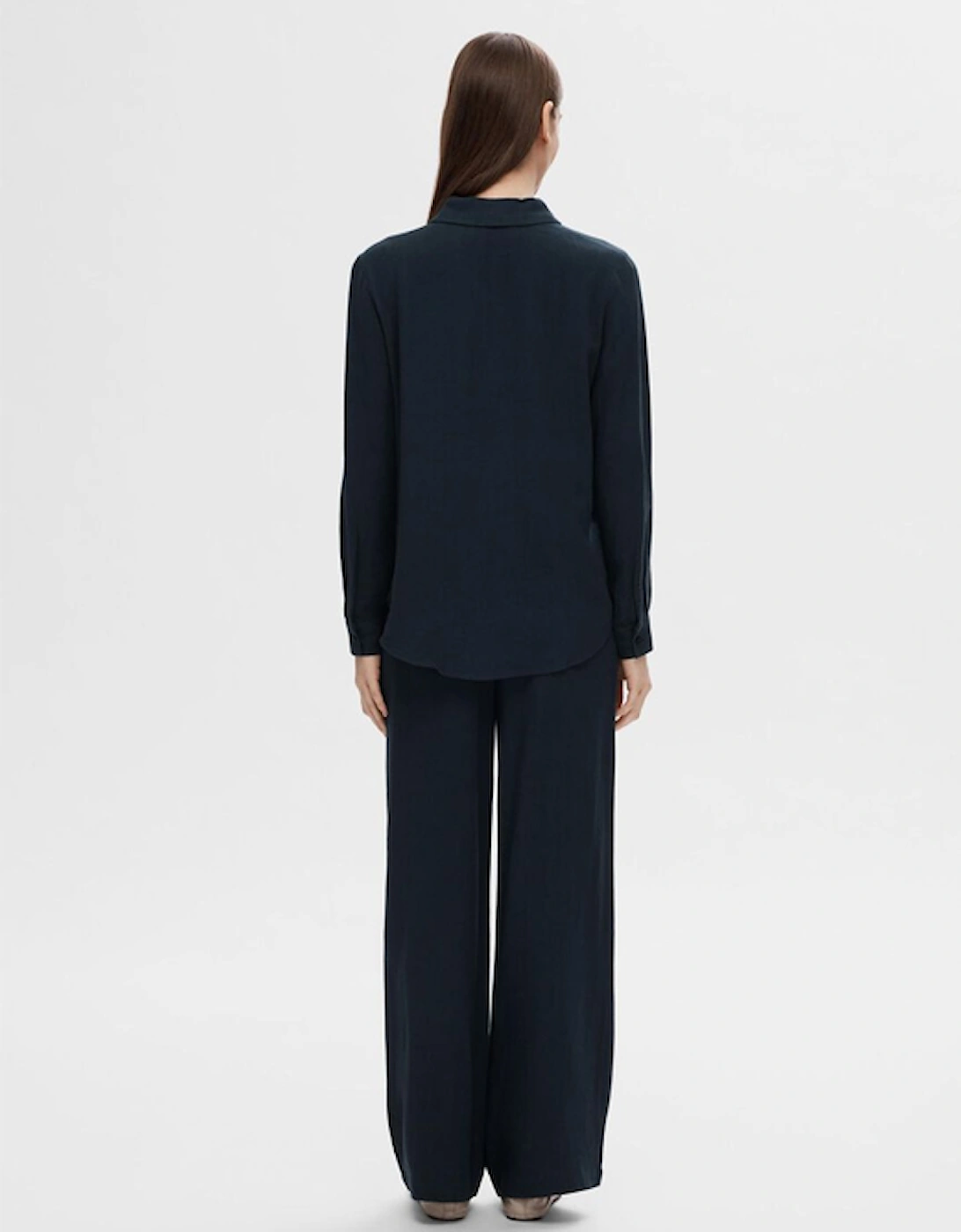 Femme Viva-Gulia Heavyweight Long Linen Pant Dark Sapphire