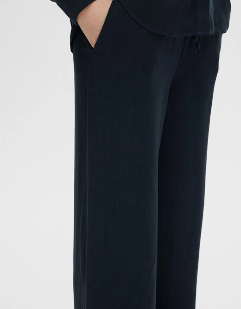 Femme Viva-Gulia Heavyweight Long Linen Pant Dark Sapphire